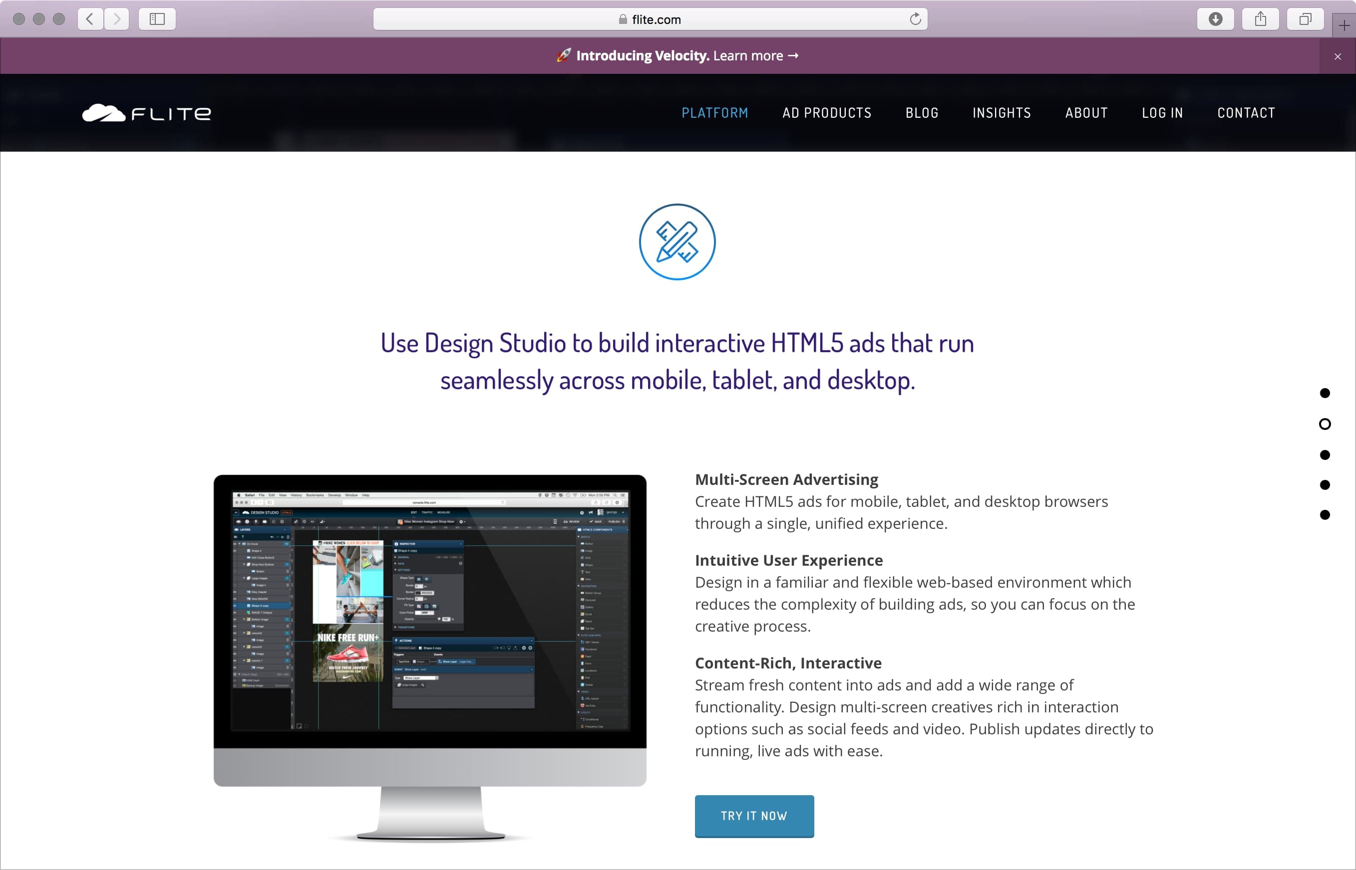 Flite.com homepage redesign