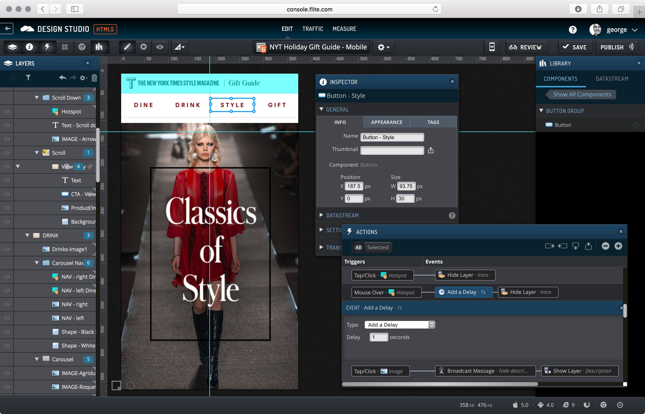 Flite Design Studio editor interface