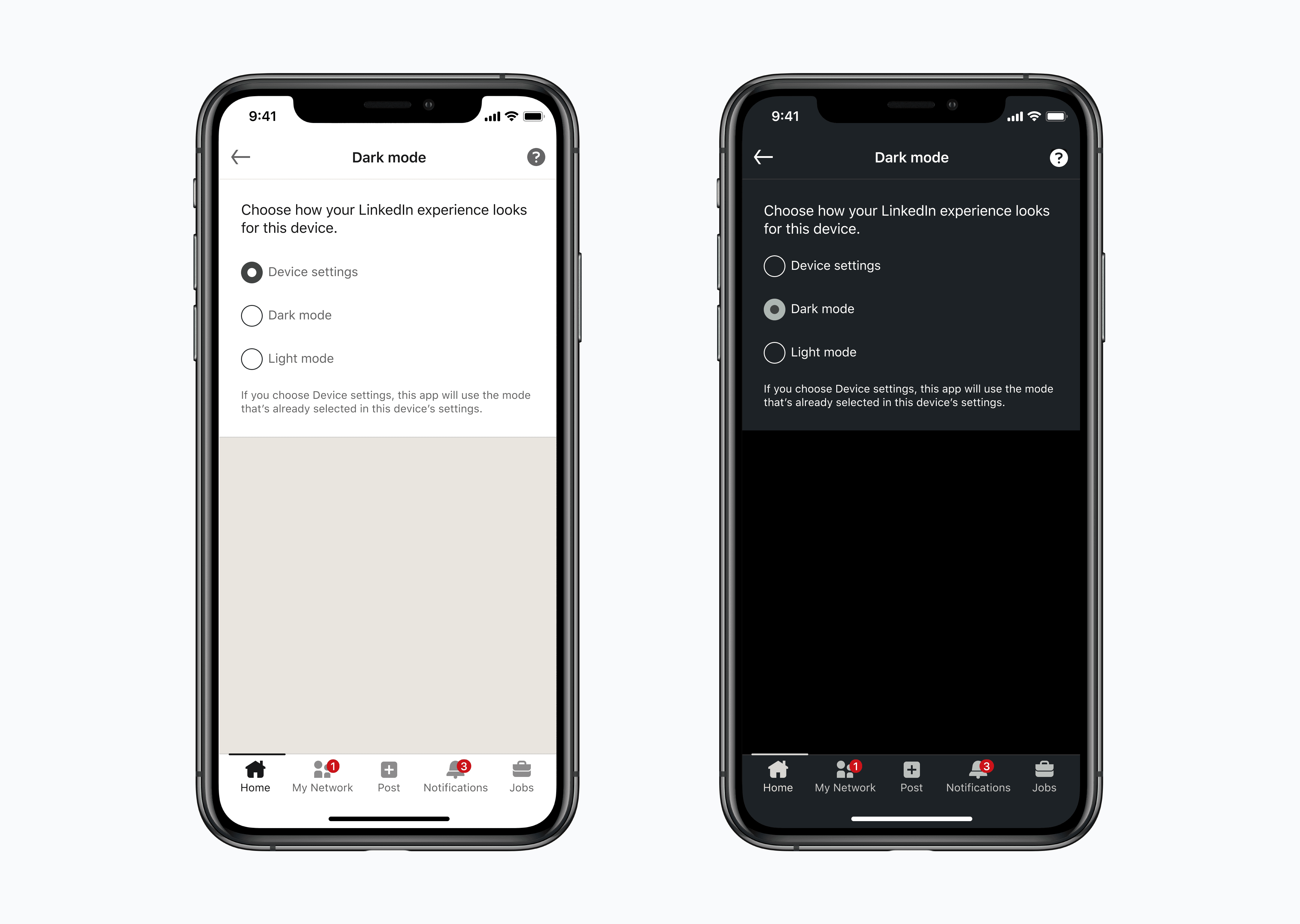 Member reaction and settings screen