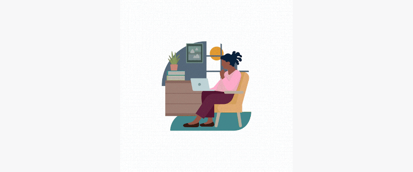 Animation showing illustration going from light to dark